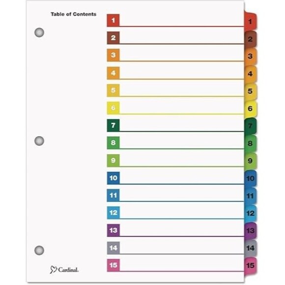 Cardinal 61518 OneStep Index System (15-Tabs) - Picture 1 of 2